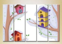 Картина Rainbow Polyptych Birdhouses 02 (2231805)