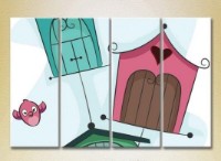 Картина Rainbow Polyptych Birdhouses and Birds 01 (2230600)