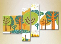 Картина Rainbow Polyptych Colorful forest (2230595)