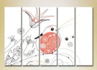 Картина Rainbow Polyptych Fat Bird and Flowers 01 (2231843)