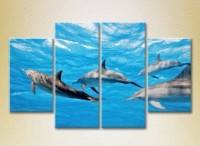 Pictură Rainbow Polyptych Flock of Dolphins 02 (2222238)
