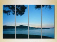 Картина Rainbow Polyptych Fog over the night lake (2223692)