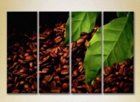 Pictură Rainbow Polyptych Grains coffee leaves 02 (2220239)