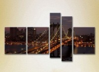 Pictură Rainbow Polyptych Manhattan Bridge 01 (2224518)