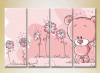 Картина Rainbow Polyptych Pink Bear 01 (2230593)