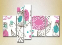 Картина Rainbow Polyptych Pink Turquoise Floral Background 04 (2231797)