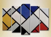 Pictură Rainbow Polyptych Red blue cage 08 (2231720)