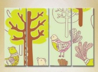 Картина Rainbow Polyptych Trees and Birds (2230547)