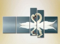 Pictură Rainbow Polyptych Two Swans 03 (2224624)