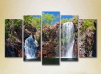 Картина Rainbow Polyptych Waterfall in the rocks 01 (2224813)