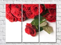 Pictură Rainbow Red rose on the background of a bouquet (500336)