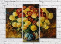 Картина Rainbow Yellow and red chrysanthemums in a vase (35110180)