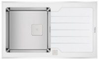Chiuvetă de bucătărie Teka Diamond RS15 1B 1D 86 White Inox + Glass White
