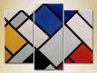 Pictură Magic Color Triptych Red/Blue cage (2229555)
