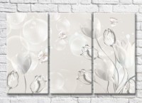Pictură Magic Color White tulips on a light background (3517847)