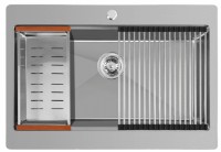 Chiuvetă de bucătărie cu roll-mat și picurător Fabiano 78x54 Satin