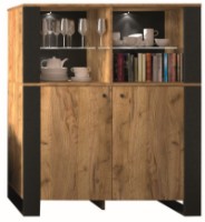 Витрина Sokme Олд Вуд 2Д Дуб Крафт Золотой/Черный