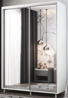 Dulap cu uşi glisante Mobildor-Lux Aron-S Mirror 130x220 White (arons4555)
