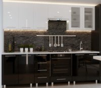 Кухонный гарнитур Bafimob Iulia (High Gloss) 2.6m White/Black