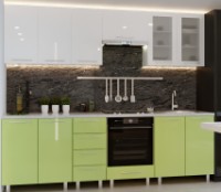 Кухонный гарнитур Bafimob Iulia (High Gloss) 2.6m White/Green