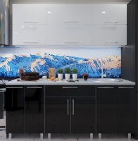 Кухонный гарнитур Bafimob Modern (High Gloss) 1.8m no glass Black/White