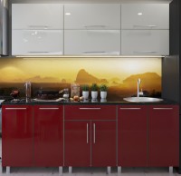 Bucătărie Bafimob Modern (High Gloss) 2.0m no glass Beige/Bordo