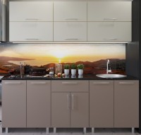 Bucătărie Bafimob Modern (High Gloss) 2.2m no glass Beige/Cappuccino