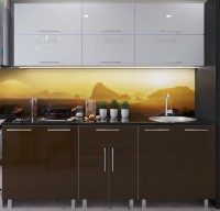 Bucătărie Bafimob Modern (High Gloss) 2.2m no glass White/Brown