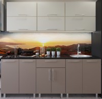 Кухонный гарнитур Bafimob Modern (High Gloss) 2.4m no glass Beige/Cappuccino