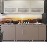 Кухонный гарнитур Bafimob Modern (High Gloss) 1.8m glass Beige/Cappuccino