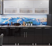 Кухонный гарнитур Bafimob Modern (High Gloss) 1.8m glass White/Black