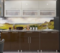 Кухонный гарнитур Bafimob Modern (High Gloss) 2.4m glass Beige/Brown