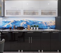 Кухонный гарнитур Bafimob Modern (High Gloss) 2.4m glass White/Black