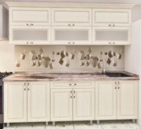 Кухонный гарнитур Bafimob Modern MDF 2.4m glass Alebastr