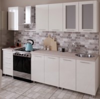 Bucătărie Bafimob Lena (High Gloss) 1.6m Beige