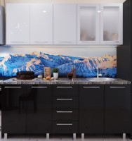 Bucătărie Bafimob Lena (High Gloss) 1.6m Black/White