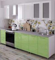 Кухонный гарнитур Bafimob Lena (High Gloss) 1.6m Green/White