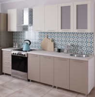 Кухонный гарнитур Bafimob Lena (High Gloss) 2.0m Beige/Cappuccino