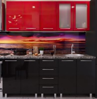 Bucătărie Bafimob Lena (High Gloss) 2.0m Red/Black
