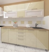 Кухонный гарнитур Bafimob Lena (High Gloss) 2.0m Top Beige