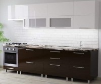 Bucătărie Bafimob Blum (High Gloss) 2.8m Beige/Brown