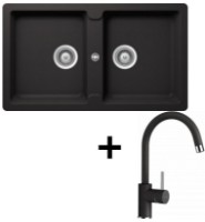 Кухонная мойка + смеситель Schock Set Element N-200 Onyx + Plutos Onyx