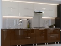 Кухонный гарнитур Bafimob Quadro (High Gloss) 3.0m +ball closer Beige/Brown