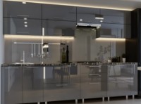 Bucătărie Bafimob Quadro (High Gloss) 3.0m +ball closer Grey