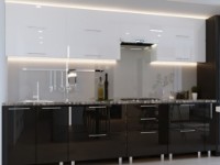 Bucătărie Bafimob Quadro (High Gloss) 3.0m +tandembox White/Black