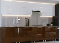 Кухонный гарнитур Bafimob Quadro (High Gloss) 3.0m +tandembox White/Brown