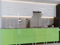 Кухонный гарнитур Bafimob Quadro (High Gloss) 3.0m +tandembox White/Green