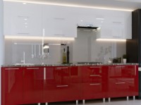 Кухонный гарнитур Bafimob Quadro (High Gloss) 3.0m +tandembox White/Red