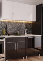 Кухонный гарнитур Bafimob Mini (High Gloss) 1.2m White/Black