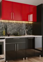 Кухонный гарнитур Bafimob Mini (High Gloss) 1.4m Red/Black